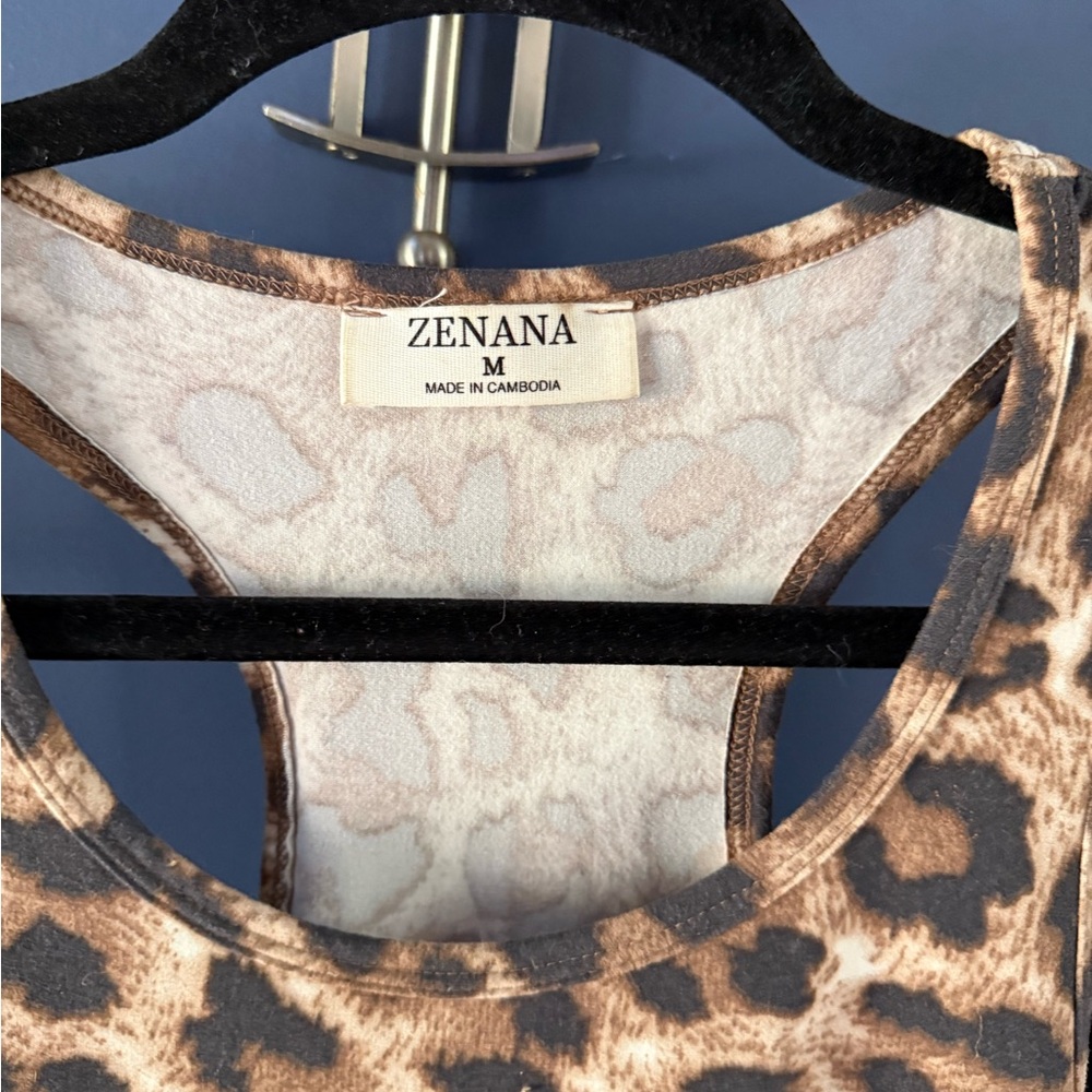 Zenana Outfitters Animal Print Sleeveless Top